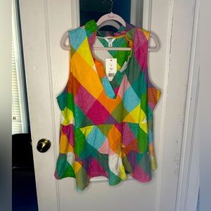 Crown and Ivy pastel ruffled top 3X